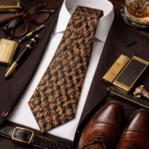 Vintage Brandini All Silk Tie | Made in USA | Geometric Pattern